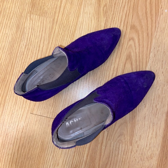 Acne Studios Purple Suede Low Heels Boots - Picture 5 of 5